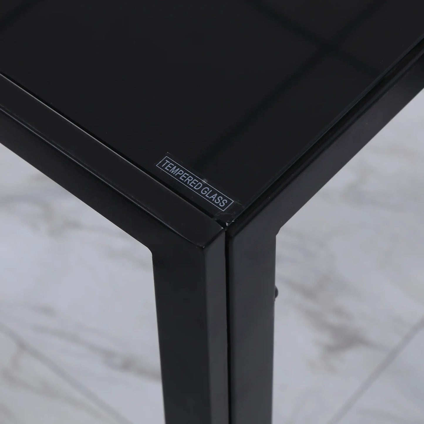 Rectangular Kitchen Table for 4, Tempered Glass Tabletop, Black Bar Tables & Dining Tables at Gallery Canada