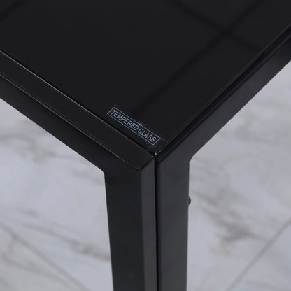 Rectangular Kitchen Table for 4, Tempered Glass Tabletop, Black Bar Tables & Dining Tables at Gallery Canada