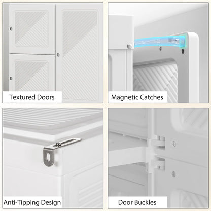 Portable Wardrobe, Foldable Plastic Closet, 8 Compartments, 2 Hanging Rods, White Clothing Storage at Gallery Canada