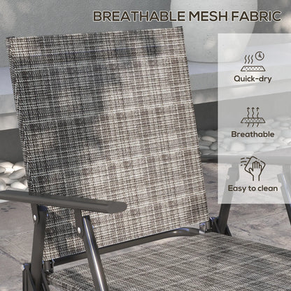 4 Piece Patio Furniture Set, Two Foldable Armchairs, Loveseat, Glass Top Table, Mixed Grey Patio Furniture Sets at Gallery Canada