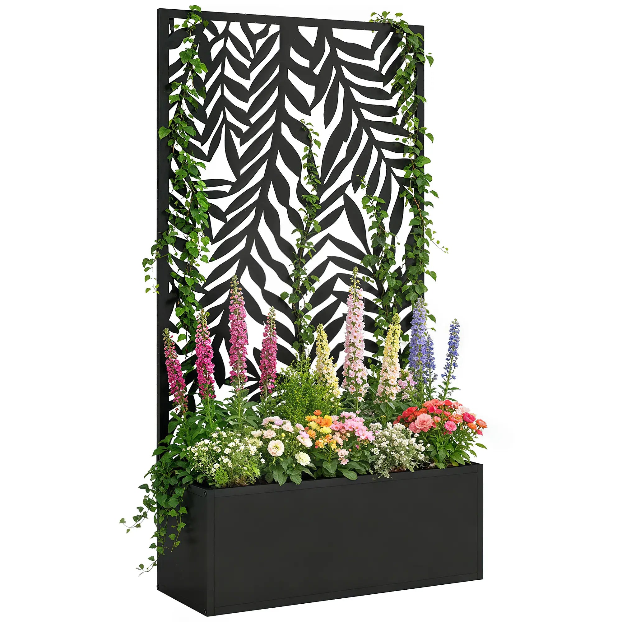 Metal Planter Box With Trellis, 44.5