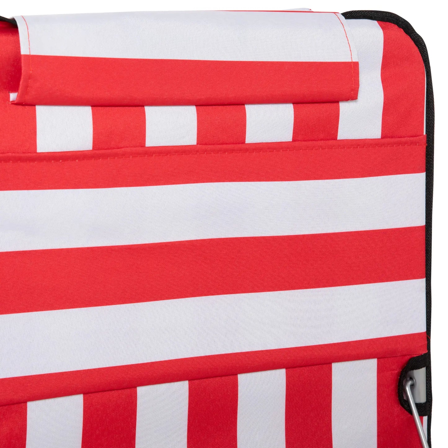 Beach Lounge Chair Set, Folding Mat w/ Adjustable Back, Steel Frame, Head Pillow, Carry Bag, Red and White Beach Accessories at Gallery Canada