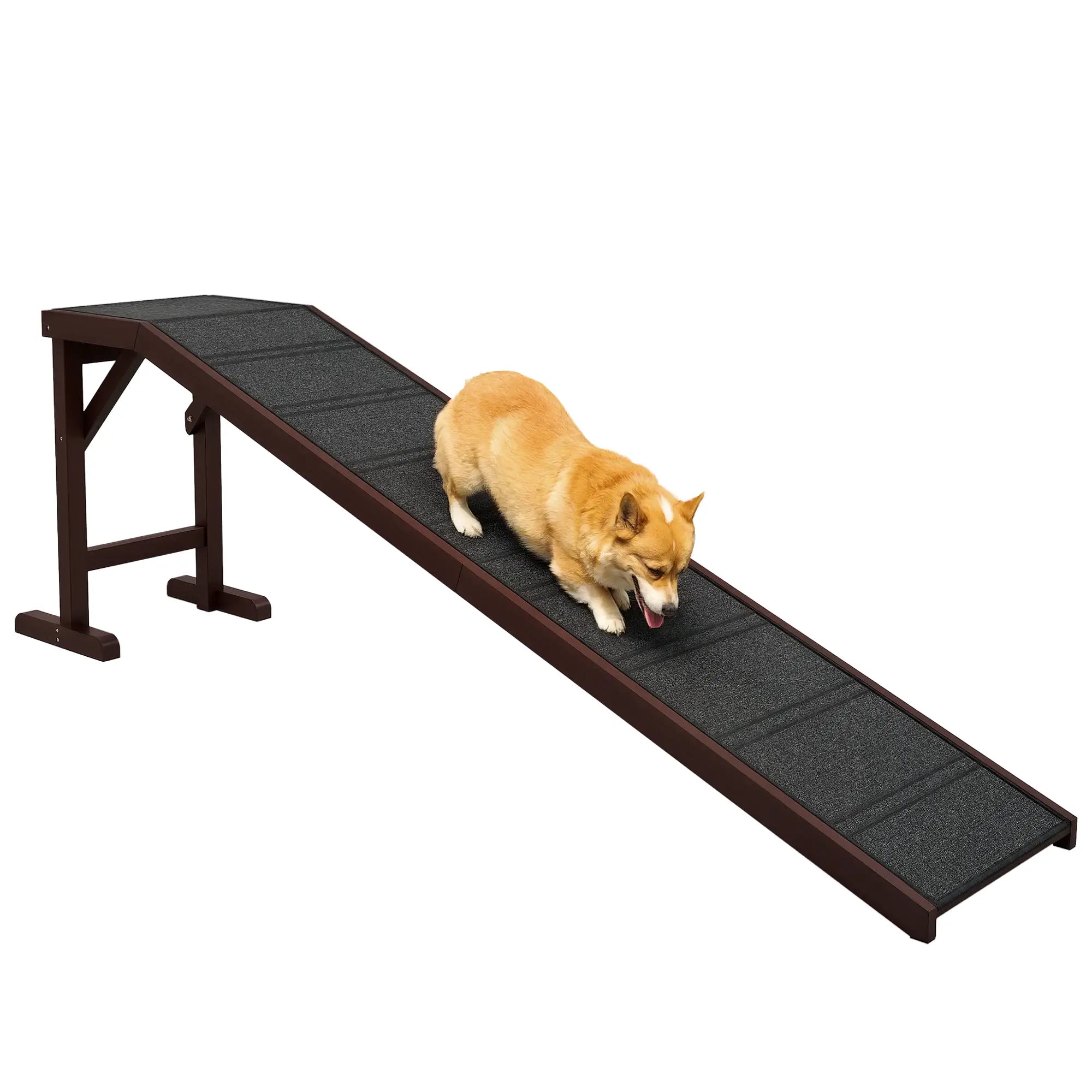Pet Ramp Bed Steps, Non-Slip Carpet Top, Pine Wood, 74