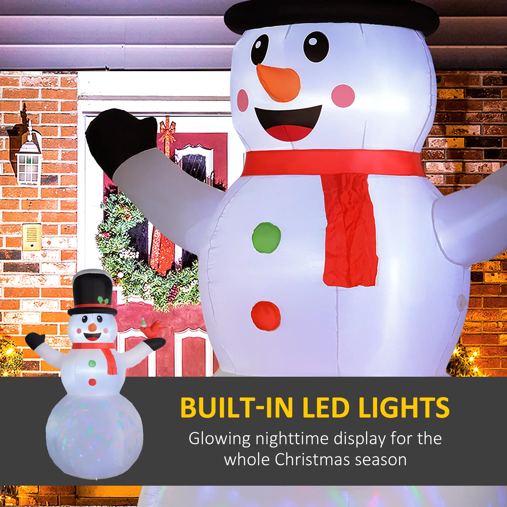 12FT Inflatable Snowman, Rotating LED Light, Indoor Outdoor Decor Christmas Inflatables at Gallery Canada