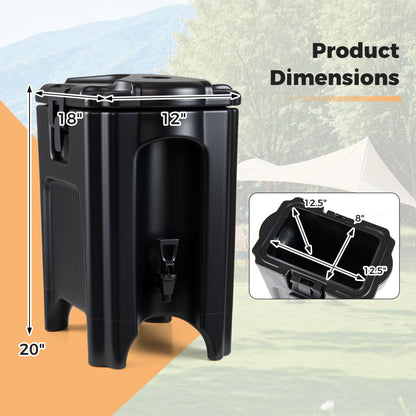 4.4 Gallon Insulated Beverage Dispenser With Handles, Black Water Dispensers at Gallery Canada