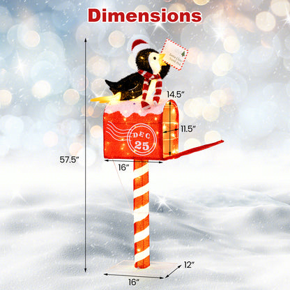4.8 FT Christmas Lighted Penguin Mailbox Decoration, 100 LED Lights, Warm White Christmas Decor & Accessories at Gallery Canada