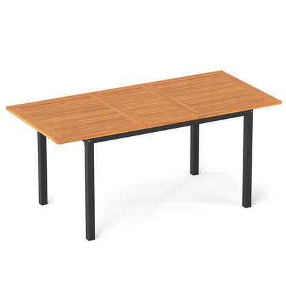 4-8 Person Extendable Solid Wood Dining Table With Umbrella Hole Patio Dining Tables Options at Gallery Canada
