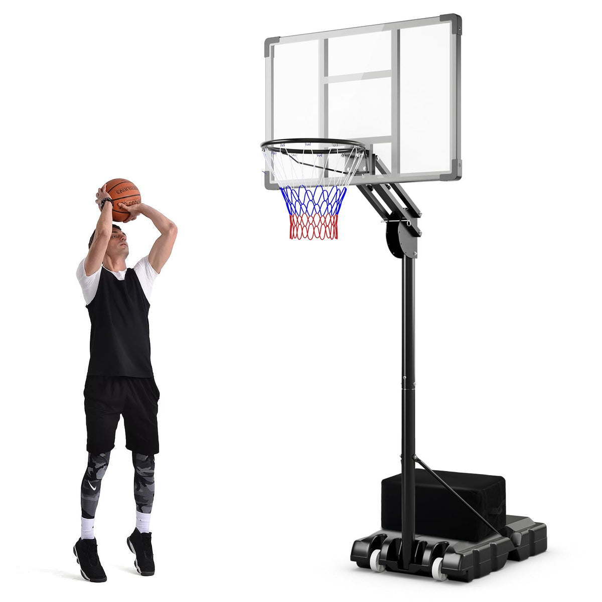 Adjustable Basketball Hoop, 4.9-10 Feet, Shatterproof Backboard Sport Equipments Options at Gallery Canada