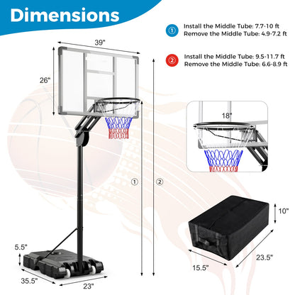 Adjustable Basketball Hoop, 4.9-10 Feet, Shatterproof Backboard Sport Equipments at Gallery Canada
