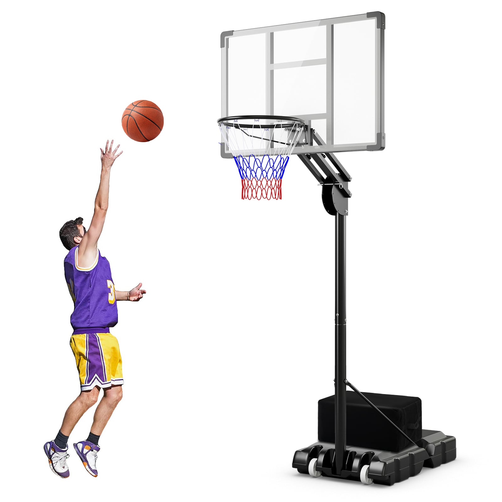 Adjustable Basketball Hoop, 4.9-10 Feet, Shatterproof Backboard Sport Equipments at Gallery Canada