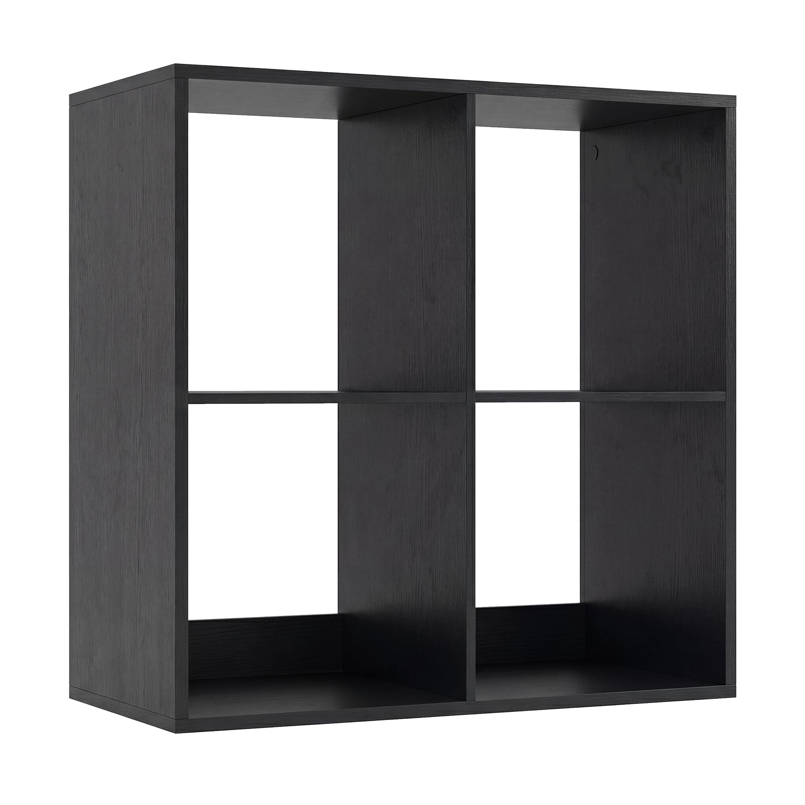 4 Cube Bookshelf with Back Guardrail for Living Room Bedroom, Black Bookcases at Gallery Canada