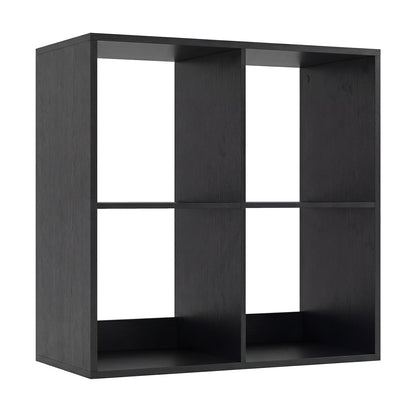 4 Cube Bookshelf with Back Guardrail for Living Room Bedroom, Black Bookcases at Gallery Canada