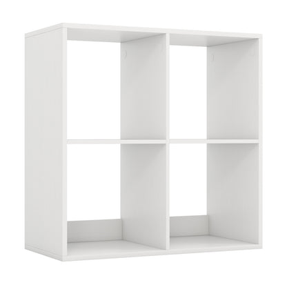 4 Cube Bookshelf With Back Guardrail, White Bookcases at Gallery Canada