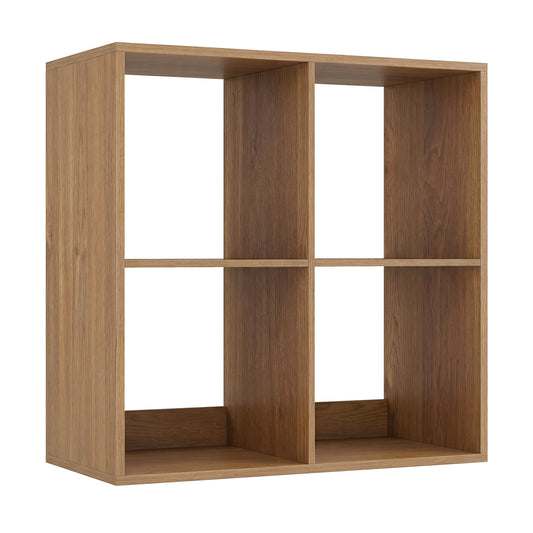 4 Cube Bookshelf, With Back Guardrail, Natural Bookcases Natural at Gallery Canada