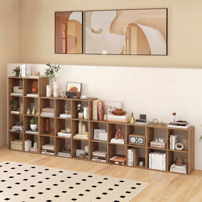 4 Cube Bookshelf, With Back Guardrail, Natural Bookcases at Gallery Canada