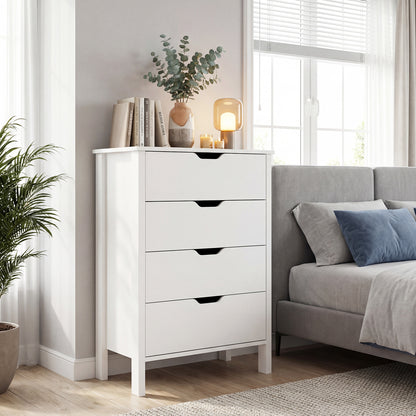 4-Drawer Dresser Wooden Nightstand with Anti-Tipping Kits, White Dressers & Chests at Gallery Canada