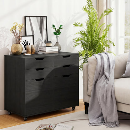 4 Drawer File Cabinet With Wheels, Black File Cabinets at Gallery Canada