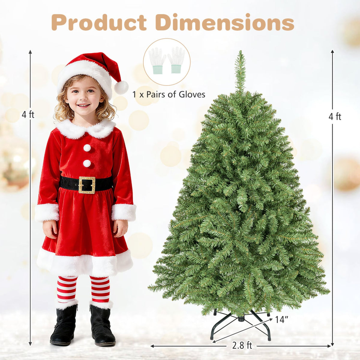 4 FT Artificial Christmas Tree, Easy Setup, Green Christmas Tree at Gallery Canada