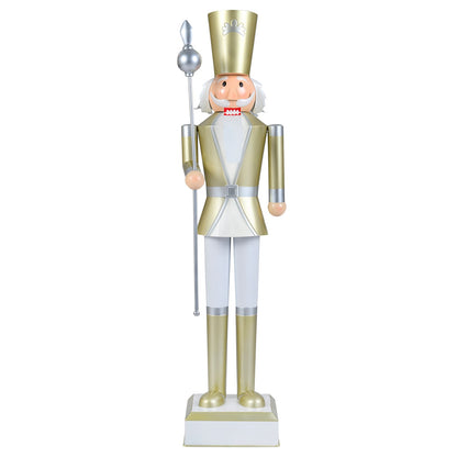 4 FT Christmas Nutcracker, High Hat Scepter, White Golden Christmas Decor & Accessories White & Golden at Gallery Canada