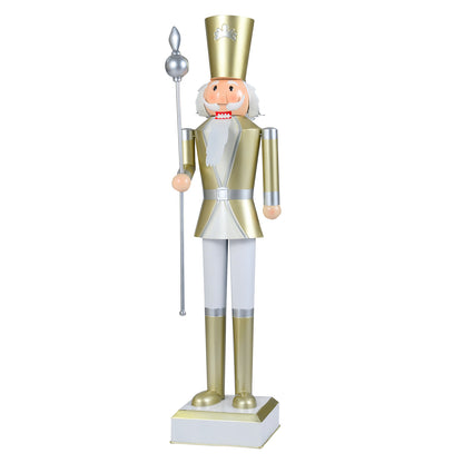 4 FT Christmas Nutcracker, High Hat Scepter, White Golden Christmas Decor & Accessories at Gallery Canada