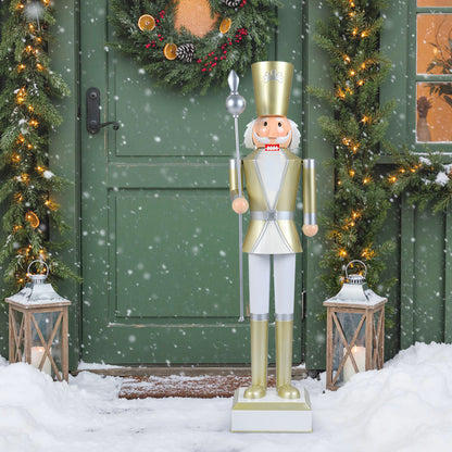4 FT Christmas Nutcracker, High Hat Scepter, White Golden Christmas Decor & Accessories at Gallery Canada