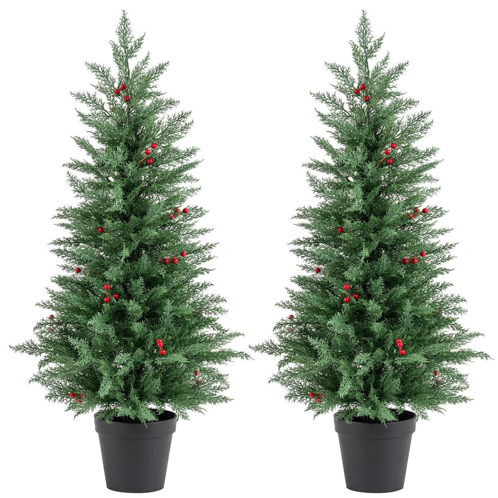 4 FT Pre-lit Christmas Trees, 70 Warm White LED Lights, 173 Tips, 2 Pack, Green Christmas Tree at Gallery Canada