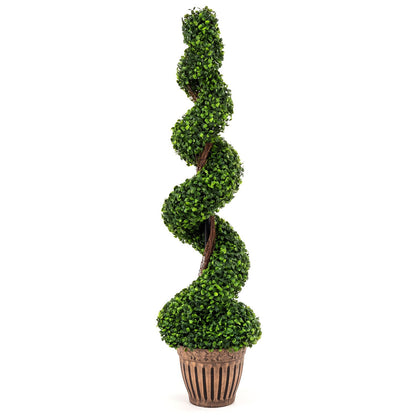 4 Feet Artificial Boxwood Spiral Tree, Green Faux Plants Green at Gallery Canada