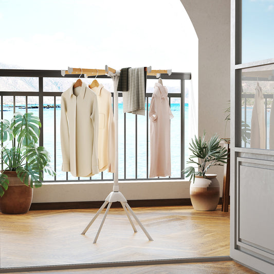 Foldable Clothes Drying Rack, 8 Bamboo Rods, 40 Hanger Slots Drying Racks Options at Gallery Canada