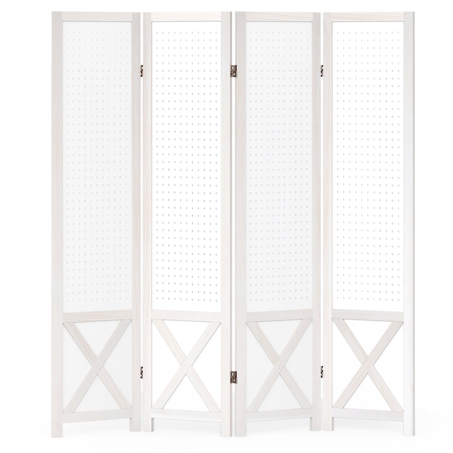 4-Panel Pegboard Room Divider, 67 Inches Tall, Foldable Privacy Screen Room Dividers at Gallery Canada