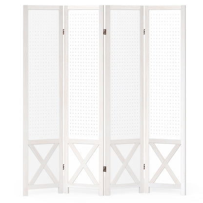 4-Panel Pegboard Room Divider, 67 Inches Tall, Foldable Privacy Screen Room Dividers at Gallery Canada