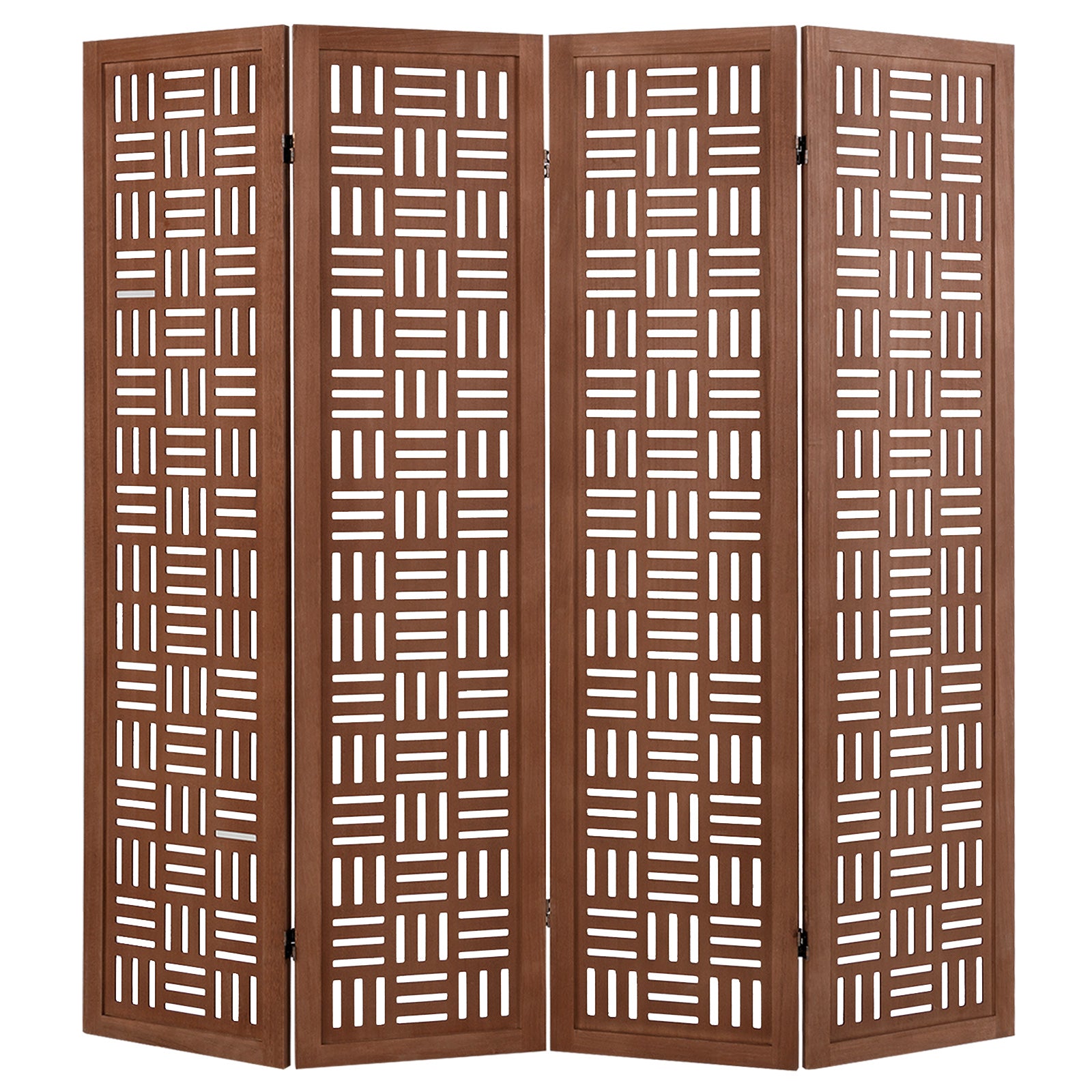 4-Panel Solid Wood Room Divider, Walnut Room Dividers at Gallery Canada
