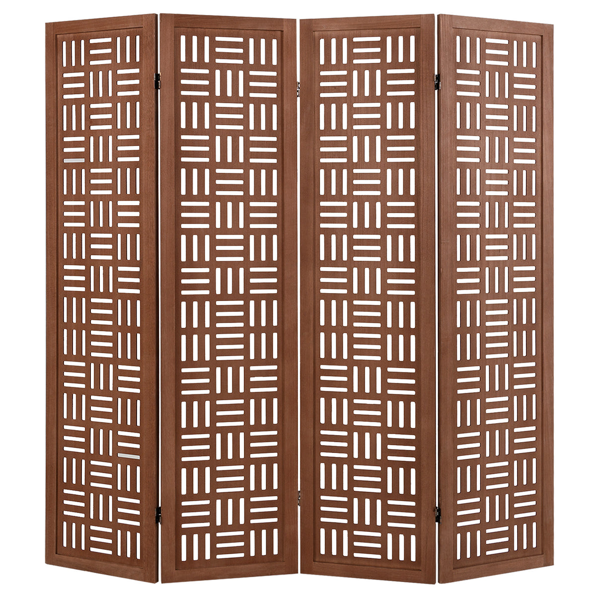 4-Panel Solid Wood Room Divider, Walnut Room Dividers at Gallery Canada