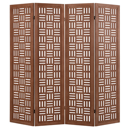 4-Panel Solid Wood Room Divider, Walnut Room Dividers at Gallery Canada