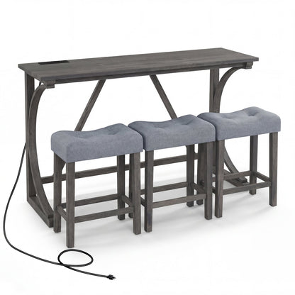 4-Piece Bar Table Set With Power Outlet, Black Dining Room Sets at Gallery Canada