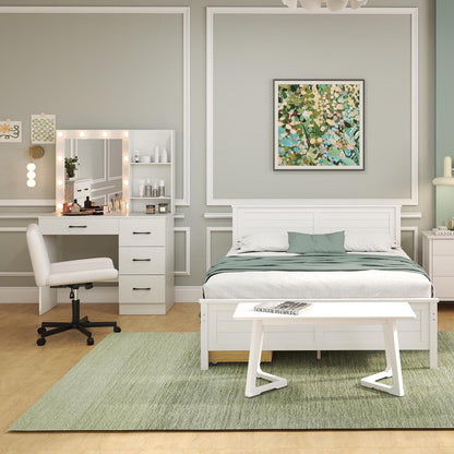 4-Piece Bedroom Set, Twin Size Bed Frame, Bench, Vanity Desk, Jewelry Armoire Bedroom at Gallery Canada