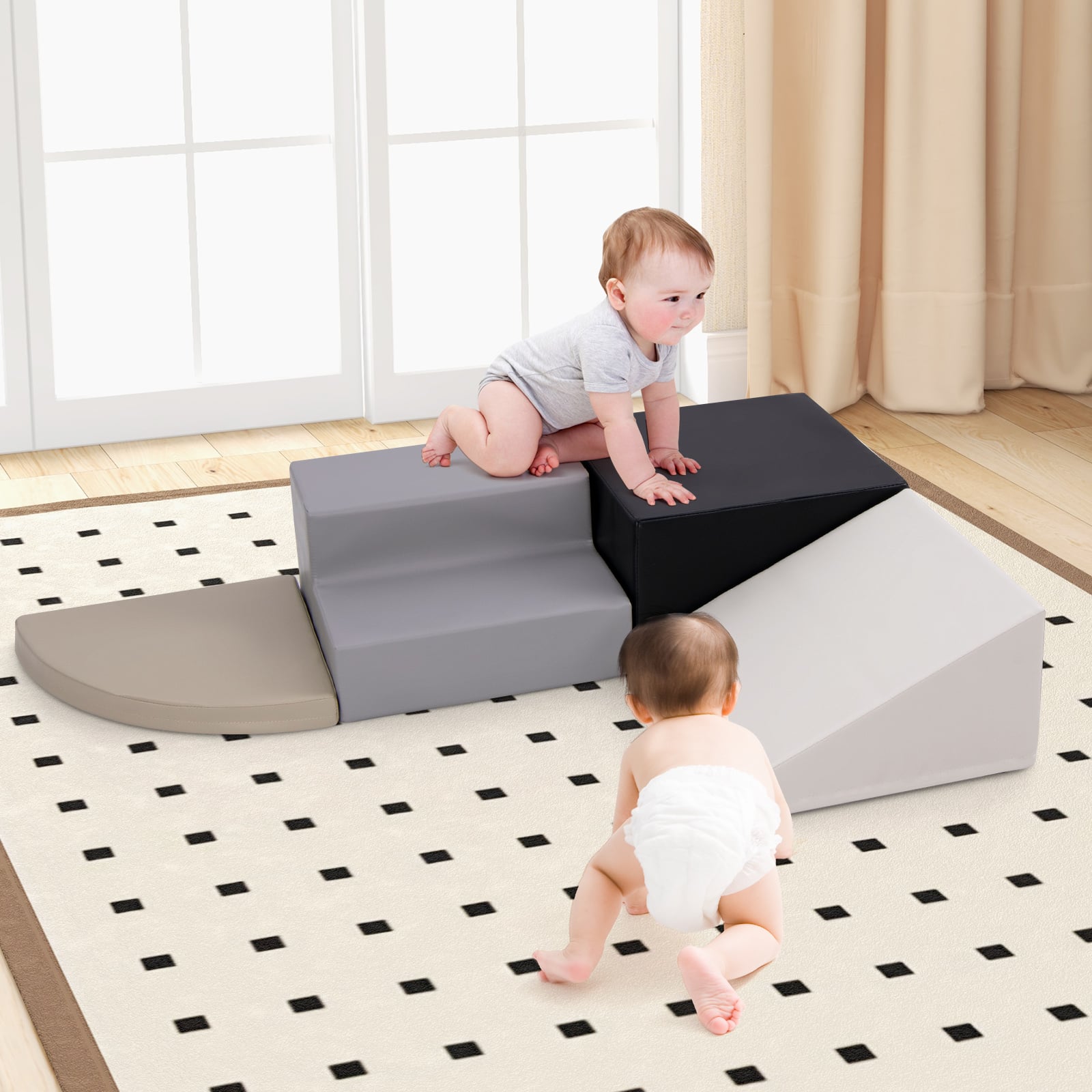 4-Piece Climb And Crawl Foam Block Play Set, Black Baby Gyms & Playmats at Gallery Canada