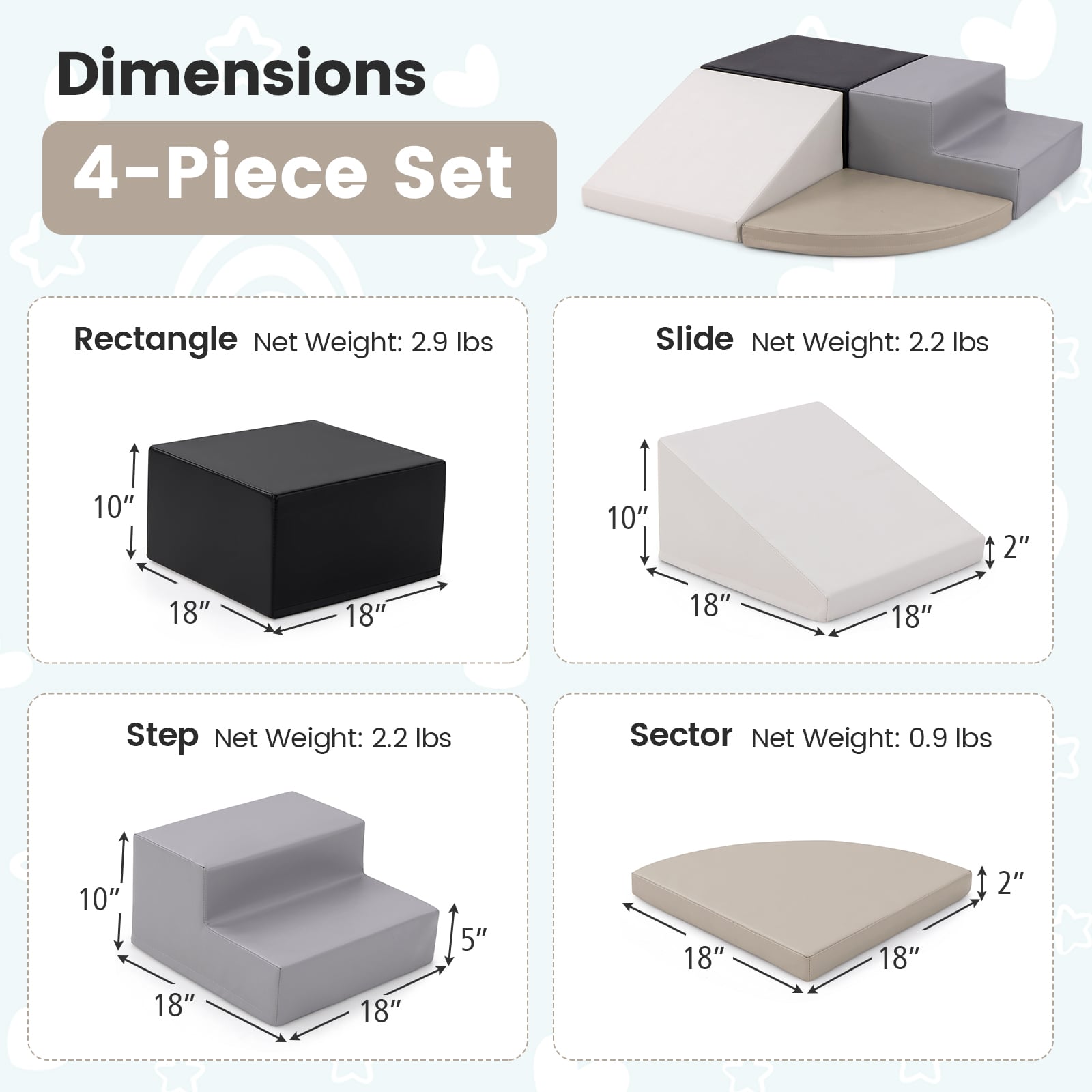 4-Piece Climb And Crawl Foam Block Play Set, Black Baby Gyms & Playmats at Gallery Canada