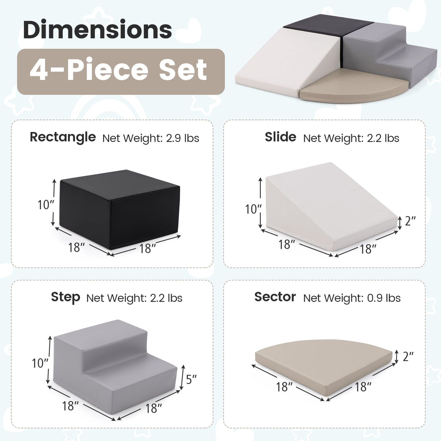 4-Piece Climb And Crawl Foam Block Play Set, Black Baby Gyms & Playmats at Gallery Canada