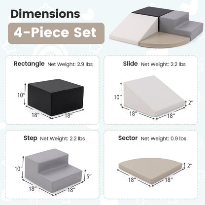4-Piece Climb And Crawl Foam Block Play Set, Black Baby Gyms & Playmats at Gallery Canada