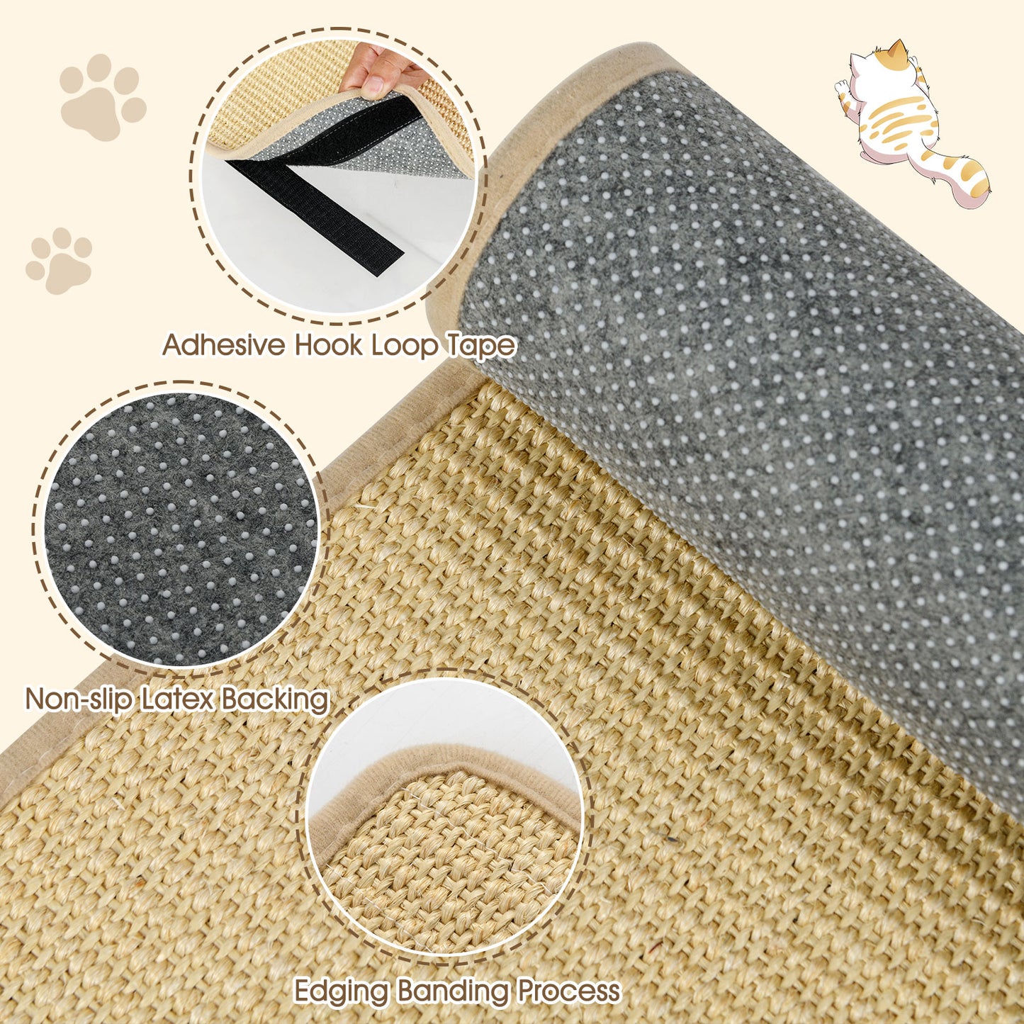 Cat Scratcher Mat Set, 4 Pieces, 32 x 20 Inch, Natural Cat Trees Condos & Scratchers at Gallery Canada