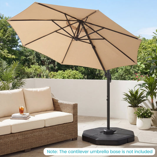 4 Piece Patio Cantilever Offset Umbrella Weight Base Plate Set, Black Outdoor Umbrella Bases Black at Gallery Canada