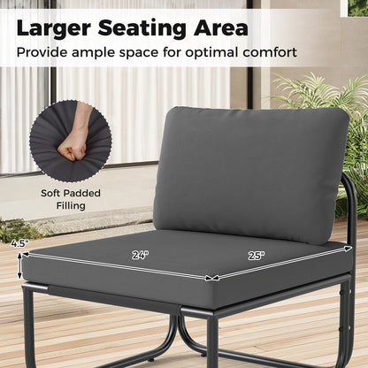 4 Pieces Patio Furniture Set with Cushions and Coffee Table, Gray Patio Conversation Sets at Gallery Canada