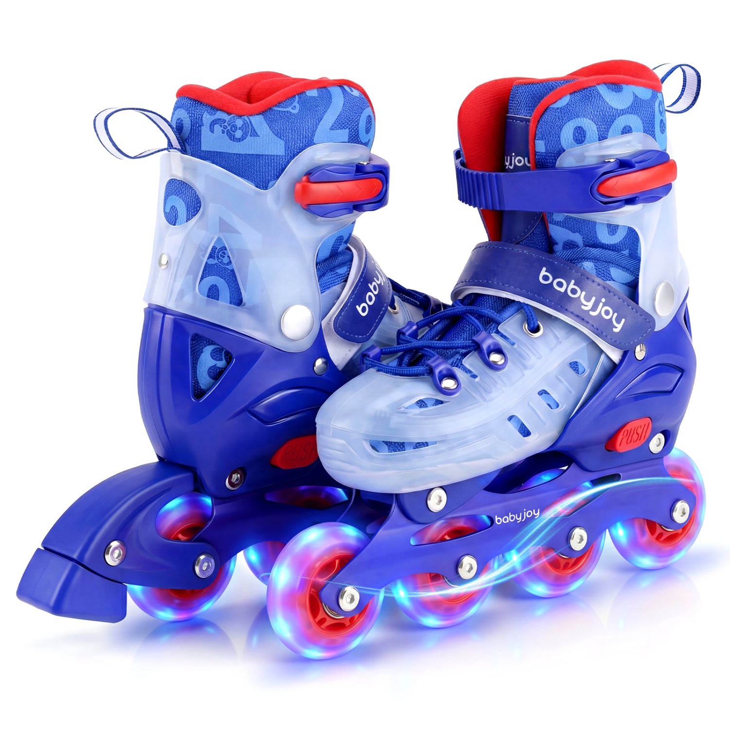 Adjustable Kids Inline Skates, Light Up Wheels, Blue Toy Sports Blue at Gallery Canada