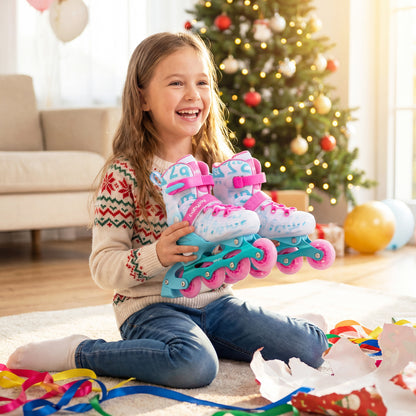 4-Size Adjustable Kids Inline Skates, Light Up Wheels, Pink, Blue Toy Sports at Gallery Canada