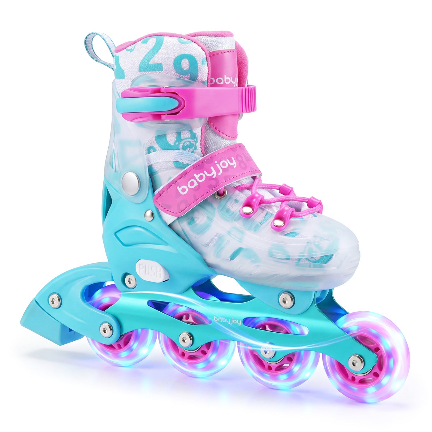 Adjustable Kids Inline Skates, 4-Size, Blue And Pink Toy Sports at Gallery Canada