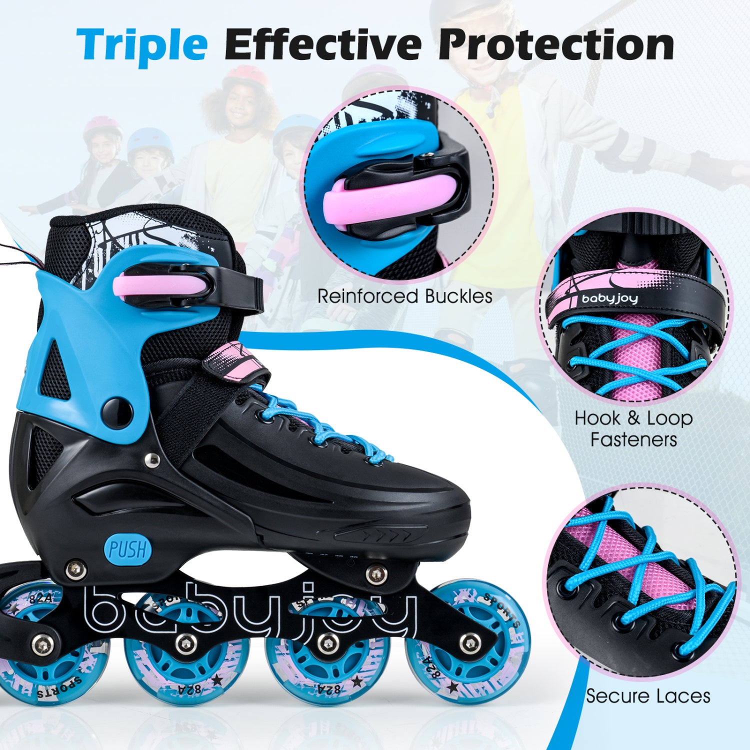 Adjustable Light-Up Inline Skates, 4-Size, For Toddlers Ages 5-7, Black Toy Sports at Gallery Canada
