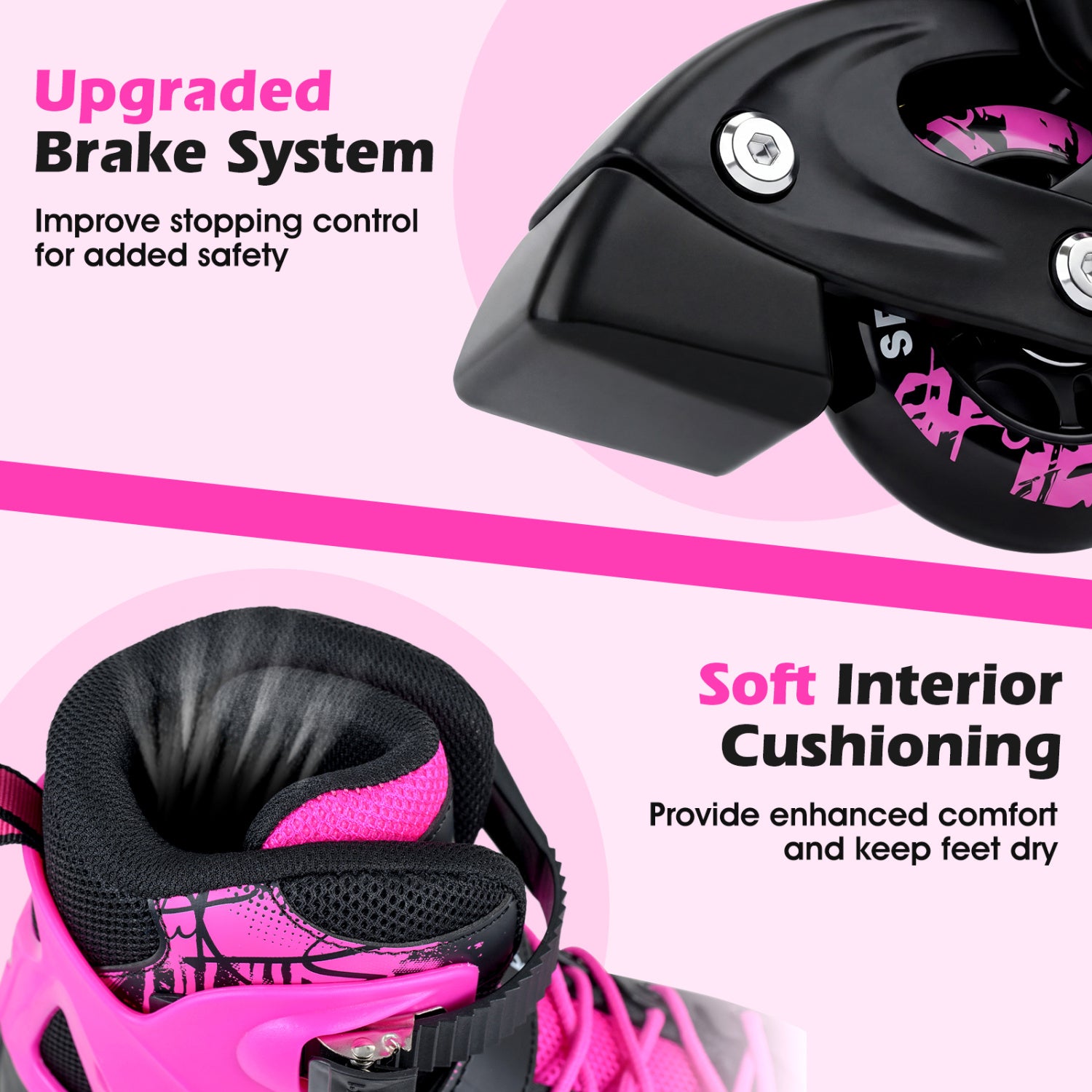 Adjustable Light-Up Inline Skates, Ages 5-7, Pink Toy Sports at Gallery Canada