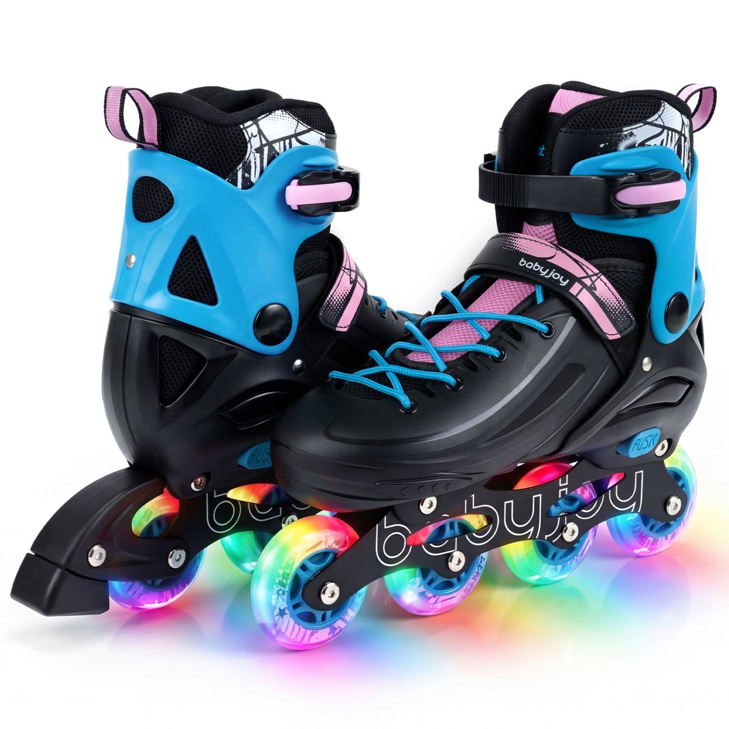 Light-Up Adjustable Inline Skates, 4-Size, Ages 7-9, Black Toy Sports Black at Gallery Canada