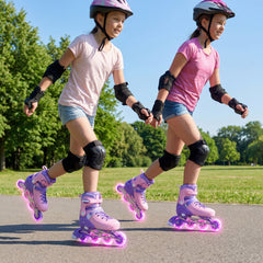 Adjustable Light-Up Inline Skates, 4-Size, Ages 9-14, Purple Toy Sports Purple at Gallery Canada