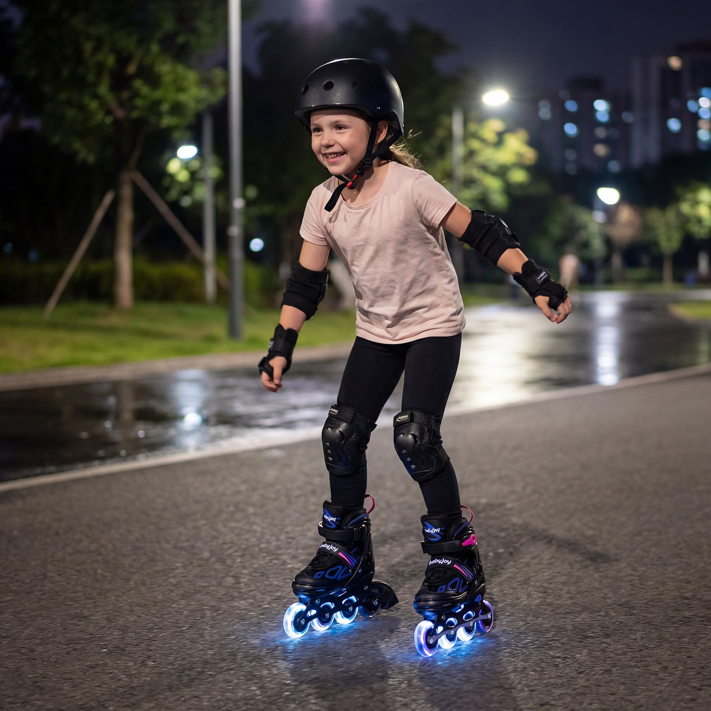 4 Sizes Adjustable Blade Roller with Light-up Wheels for Youth, Purple Toy Sports at Gallery Canada